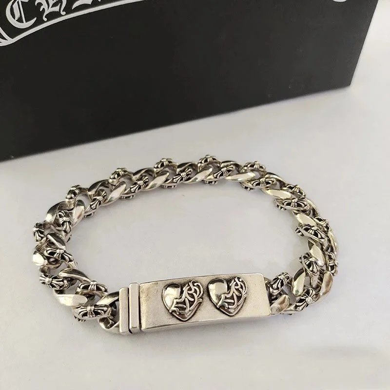 Unbranded Jewelry Floral cross link bracelet — Heart Half Flower Bracelet