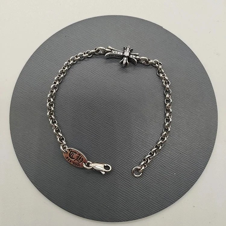 Unbranded Jewelry Floral cross link bracelet — Diamond Cross Bracelet