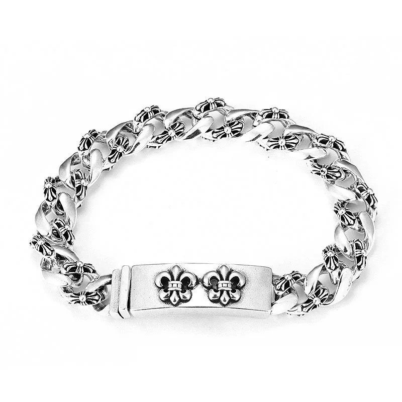Unbranded Jewelry Floral cross link bracelet — Boat anchor half-flower bracelet