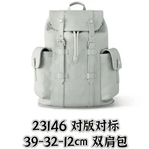 Louis Vuitton Backpacks Flap-top backpack with buckle straps and side pockets — 23146 Embossed white