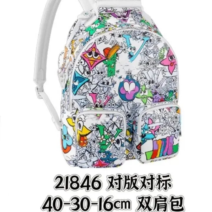 Louis Vuitton Backpacks Flap-top backpack with buckle straps and side pockets — 21846 Graffiti