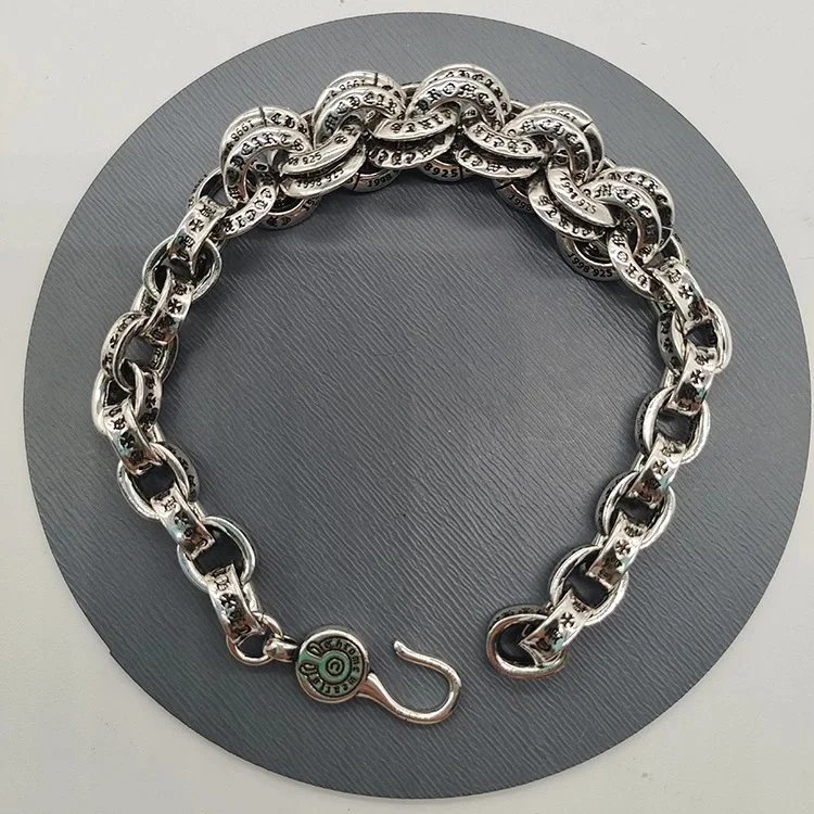 Unbranded Jewelry Floral cross link bracelet — Double Loop Spliced Alphabet Chain