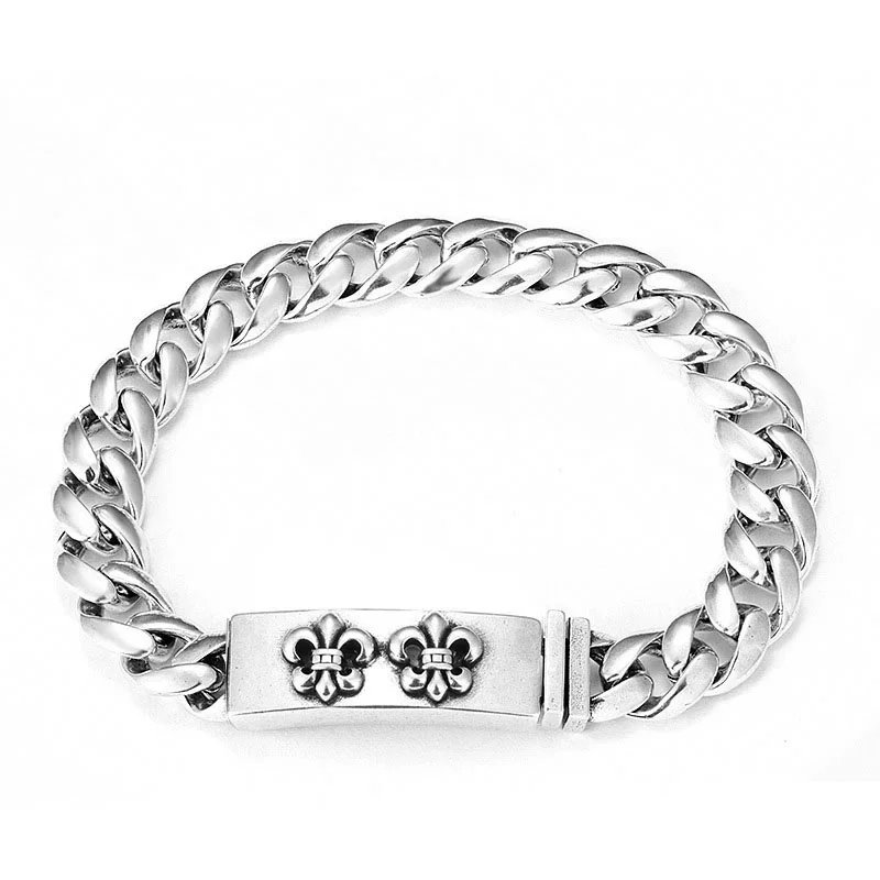 Unbranded Jewelry Floral cross link bracelet — Boat anchor polished bracelet