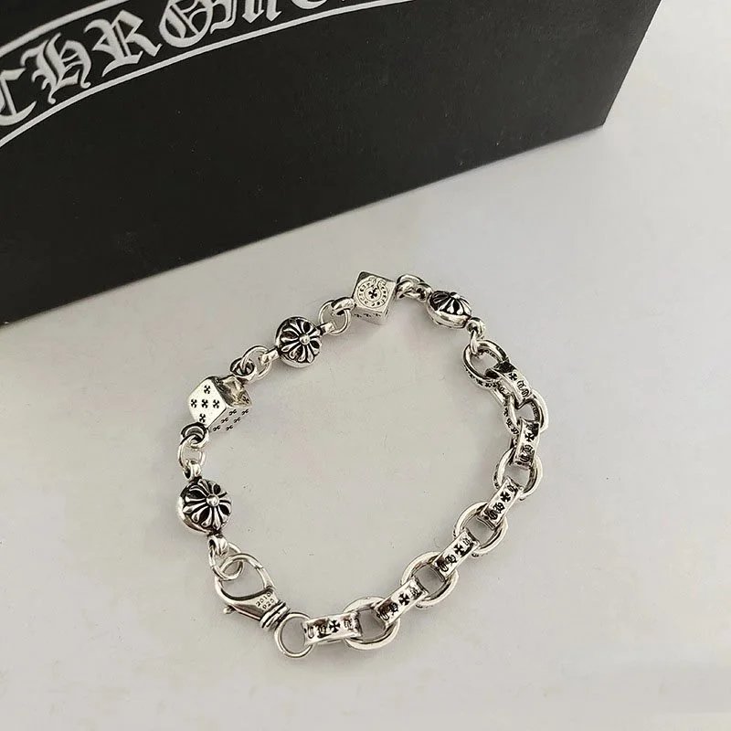 Unbranded Jewelry Floral cross link bracelet — Letter-spaced dice bracelet
