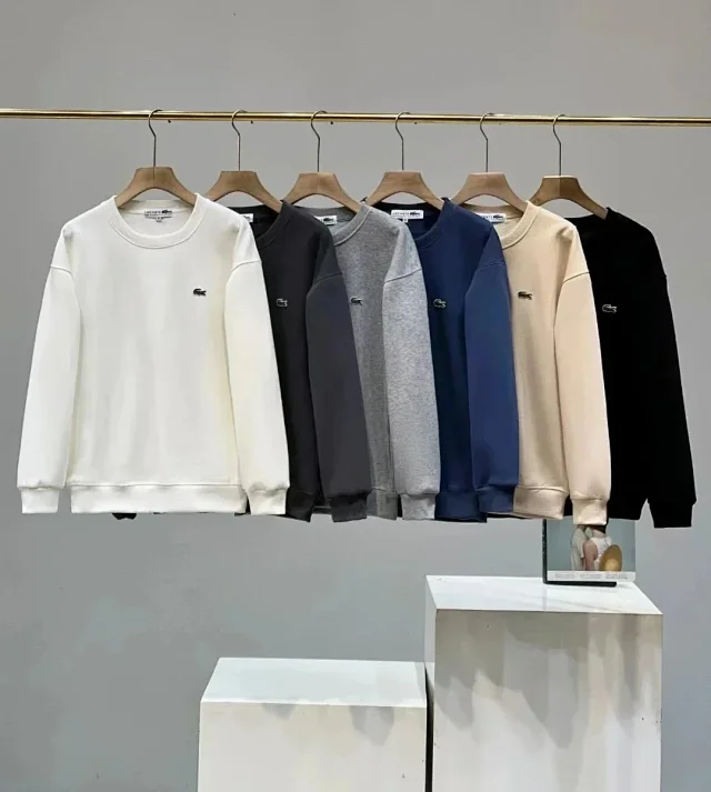 Lacoste Hoodies & Sweatshirts Crewneck sweatshirt with crocodile logo patch product detail image 5