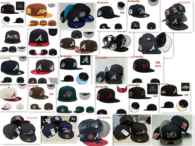 New Era Hats 59FIFTY Atlanta Braves fitted flat-brim cap product detail image 3