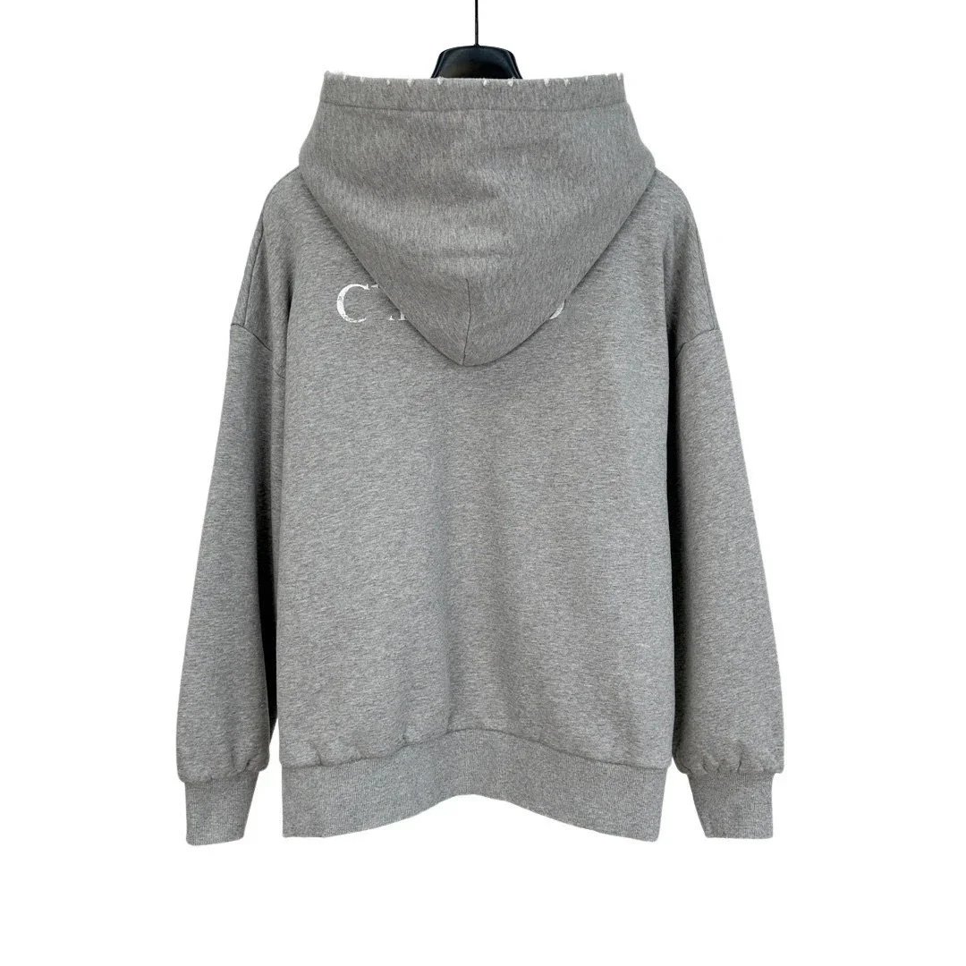 Unbranded Hoodies & Sweatshirts Distressed Hooded Sweatshirt with Kangaroo Pocket image 4