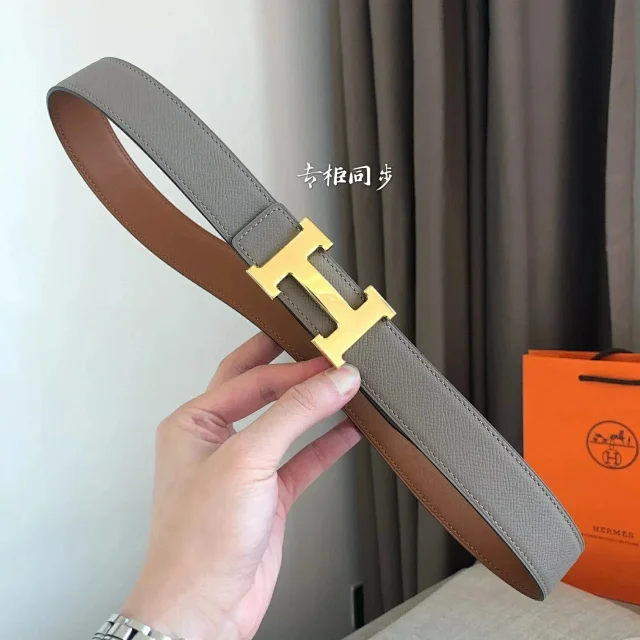 Hermès Belts Reversible 32 mm leather belt with H buckle product detail image 2