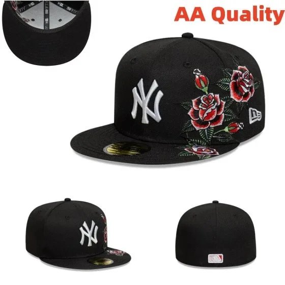 New York Yankees Hats Fitted Flat-Brim Baseball Cap image 14