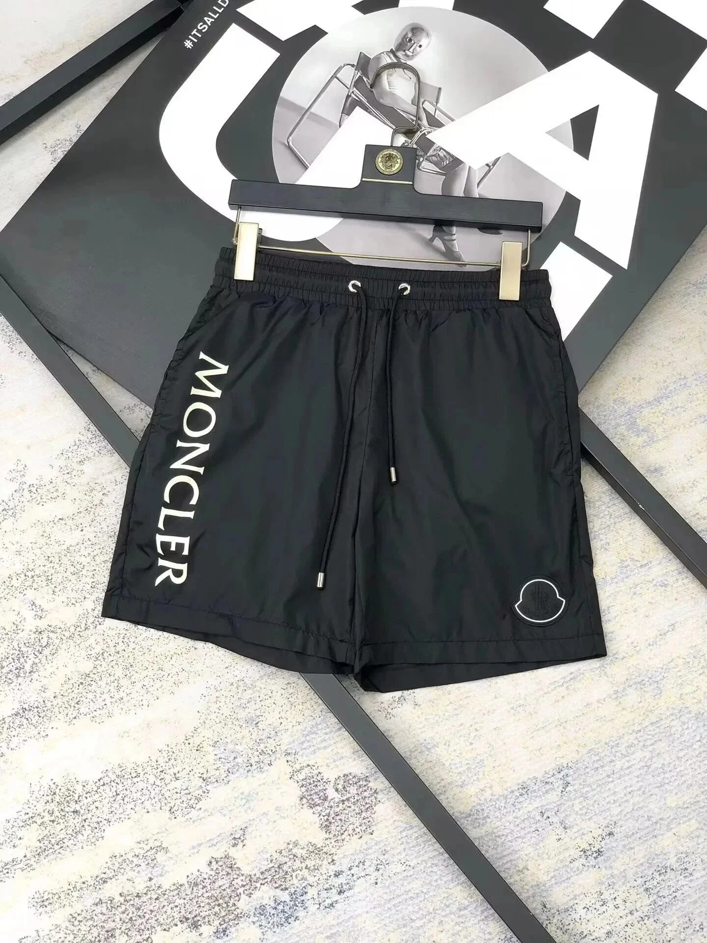 Moncler Logo Embroidered Heather Gray Sweat Shorts - 13