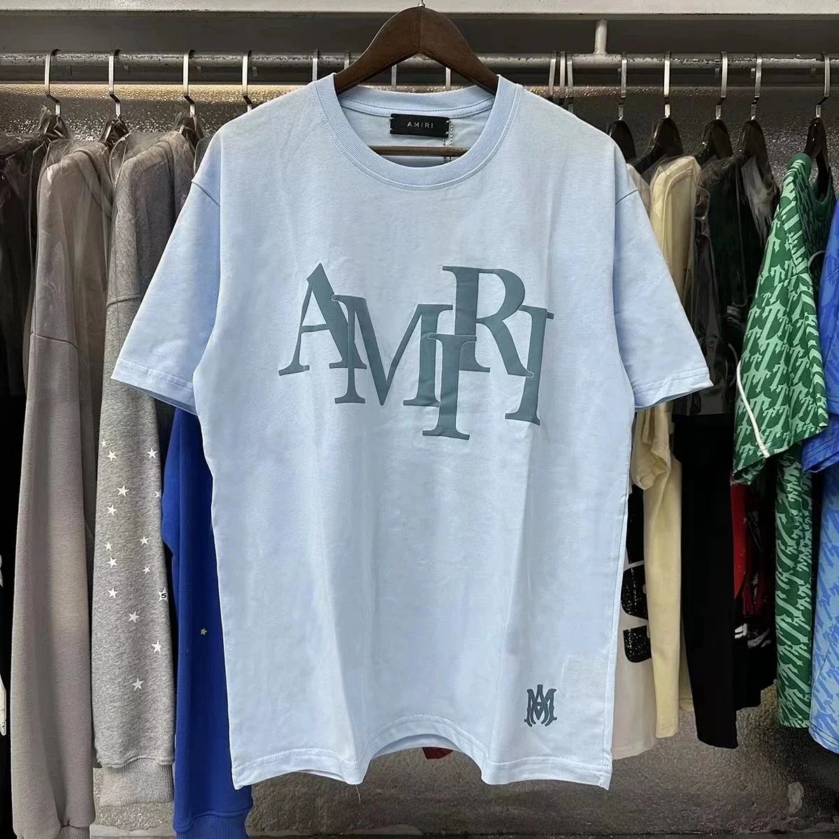 Amiri AMIRI Logo Print Oversized T-Shirt Green product detail 14 in Litbuy spreadsheet finds