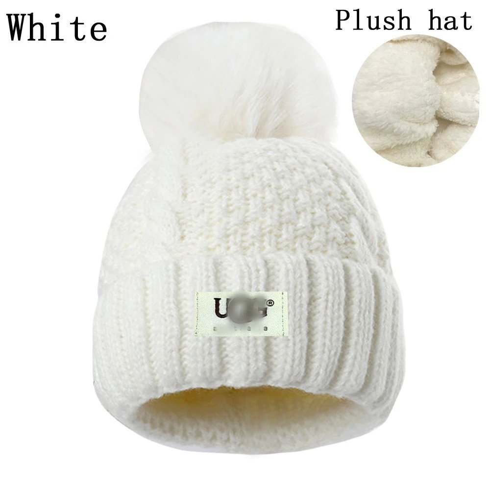 Winter Knit Beanie Hat Plush Pom Pom, Ivory - UGG - Cnfans - $11.45