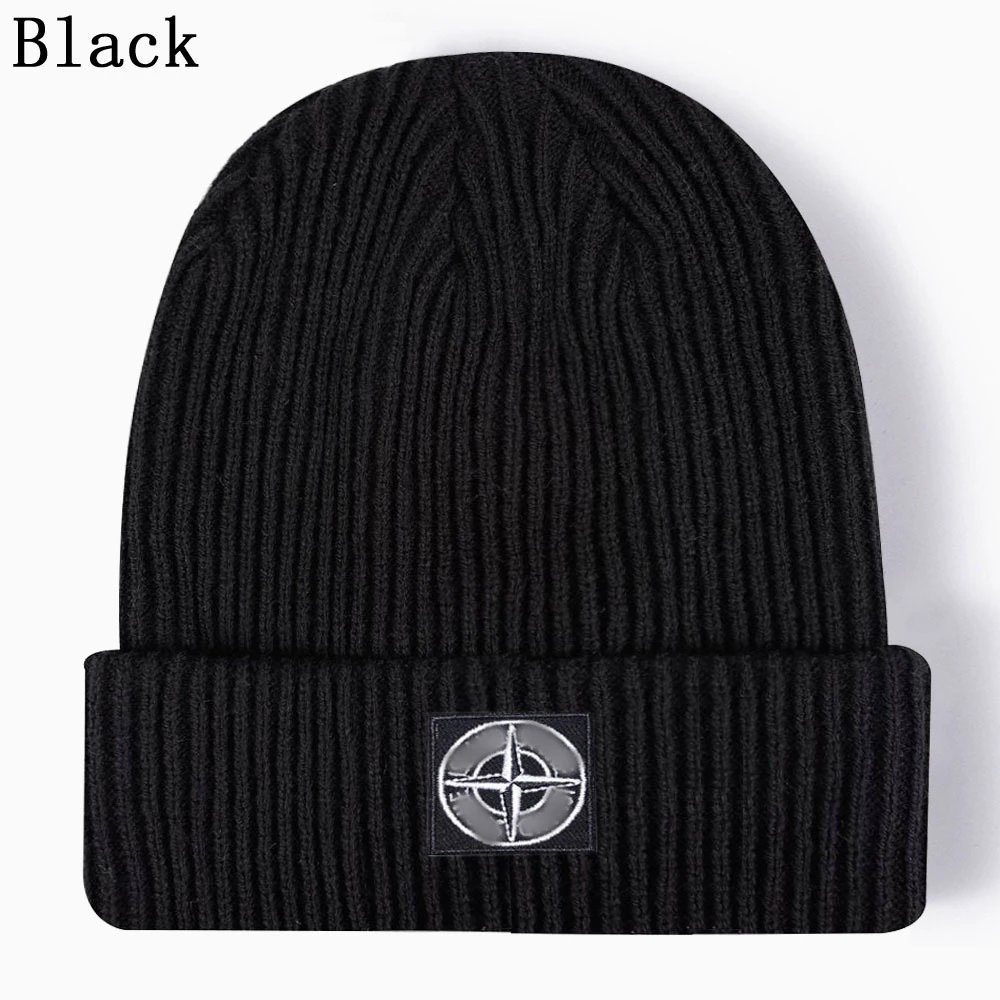 Casual Knit Skull Cap Cotton Beanie Hat - Navy - Gallery Image 7 - Detailed View