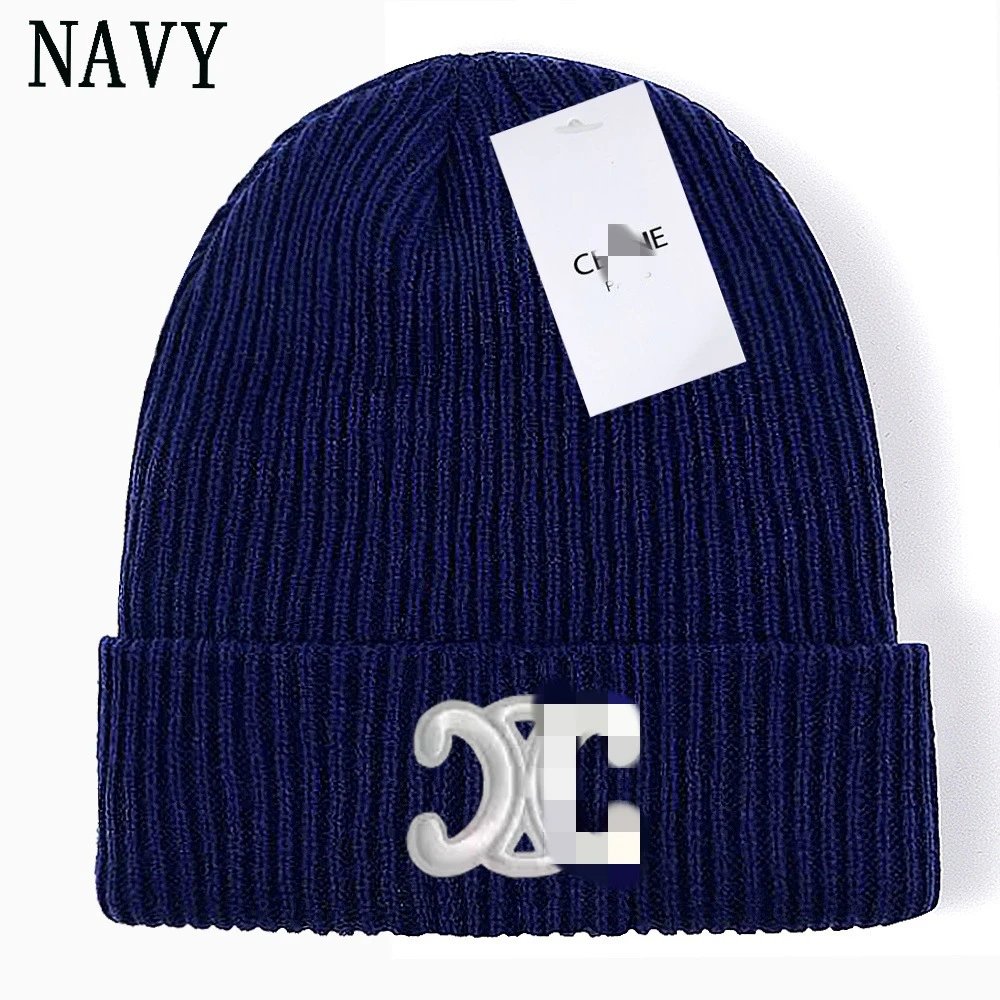 Casual Knit Beanie Winter Hat Unisex Cobalt - Gallery Image 3 - Detailed View