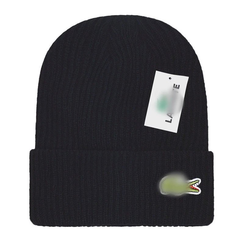 Knit Beanie Hat Winter Warm Wool Cap-Onyx - Lacoste - Cnfans - $10.16