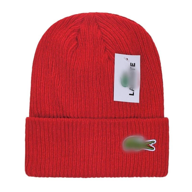 Knit Beanie Hat Fashion Warm Wool Cap, Scarlet - Lacoste - Cnfans - $10.16