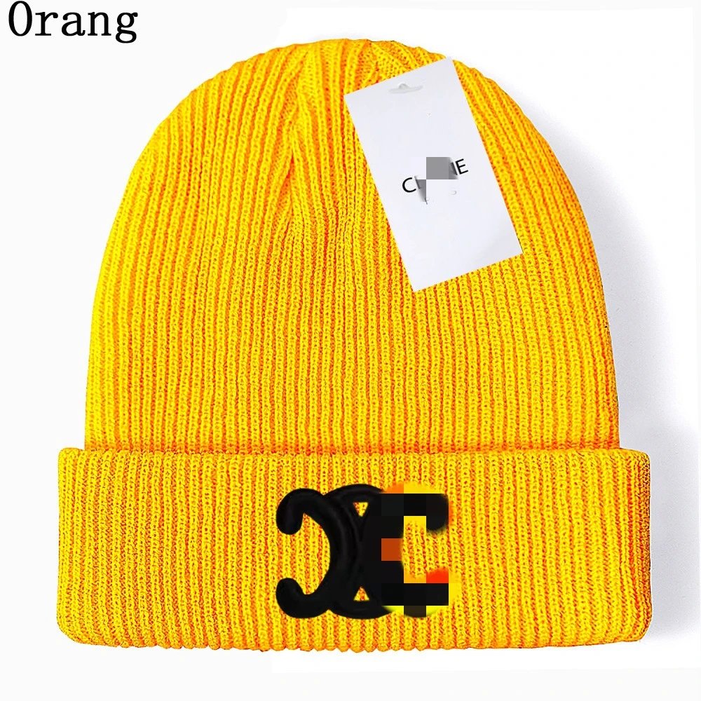Casual Knit Beanie Winter Hat Unisex Marigold - High Quality Product Image - Cnfans