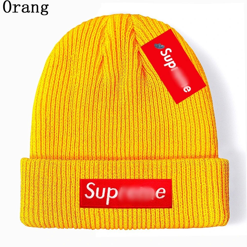 Street Knit Beanie Hat Unisex Wool Cap - Gold - Supreme - Cnfans - $10.16