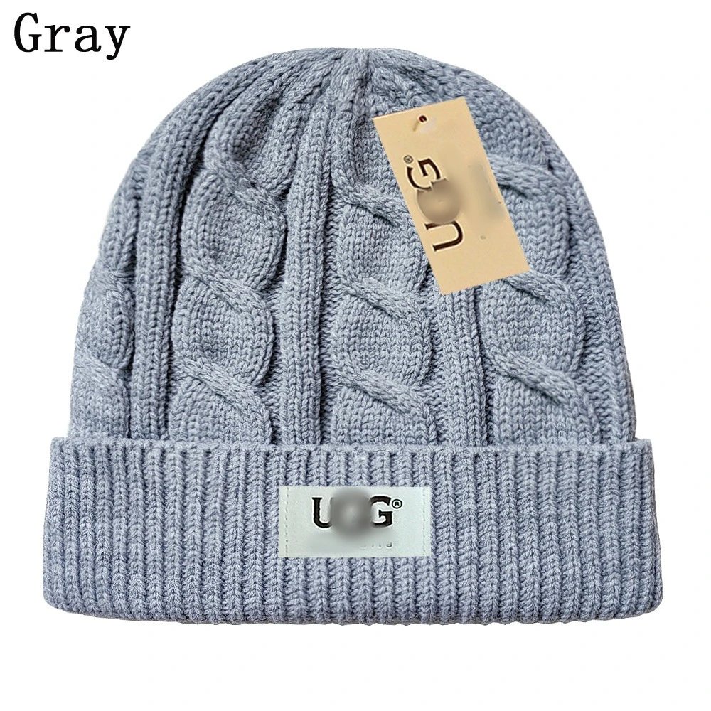 Cable Knit Cuffed Beanie Winter Hat, Slate Gray - UGG - Cnfans - $10.16