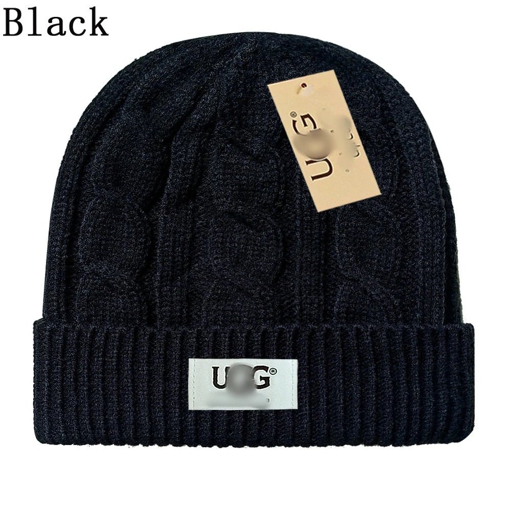 Cable Knit Warm Winter Beanie Hat, Jet Black - UGG - Cnfans - $10.16