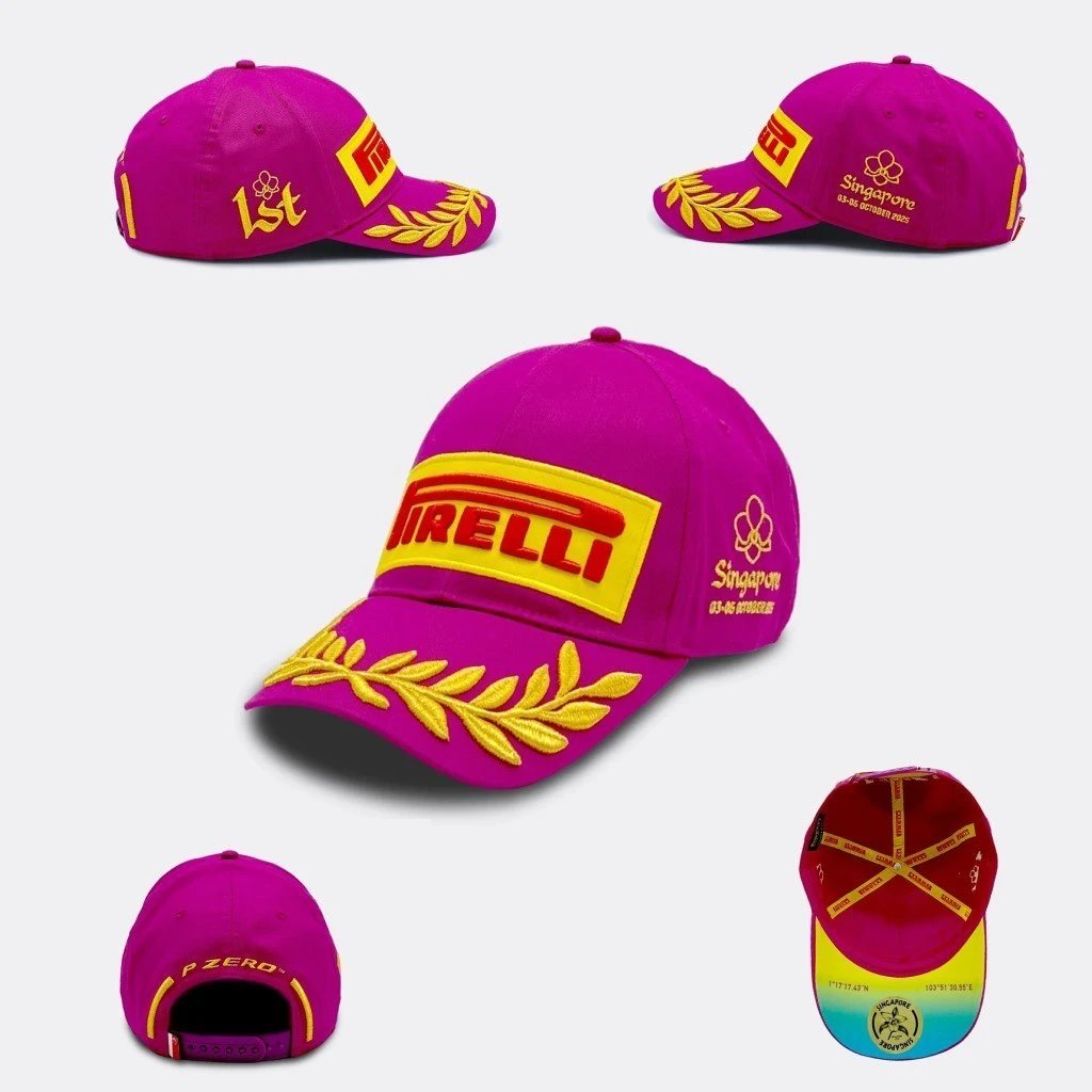 Embroidered Racing Baseball Cap, Fuchsia - Other - Cnfans - $10.16