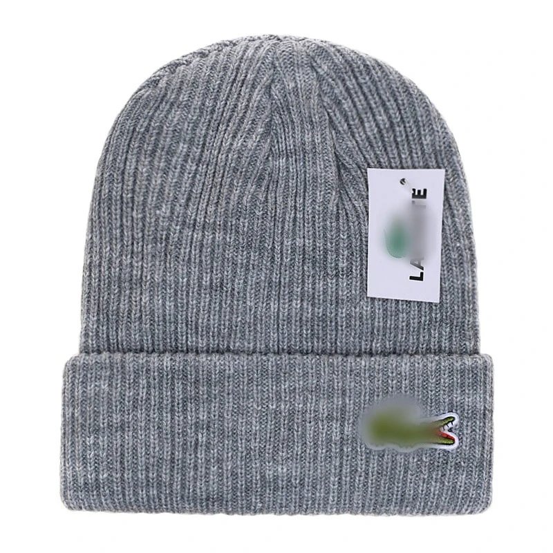 Knit Beanie Hat Fashion Warm Cap, Heather Grey - Lacoste - Cnfans - $10.16