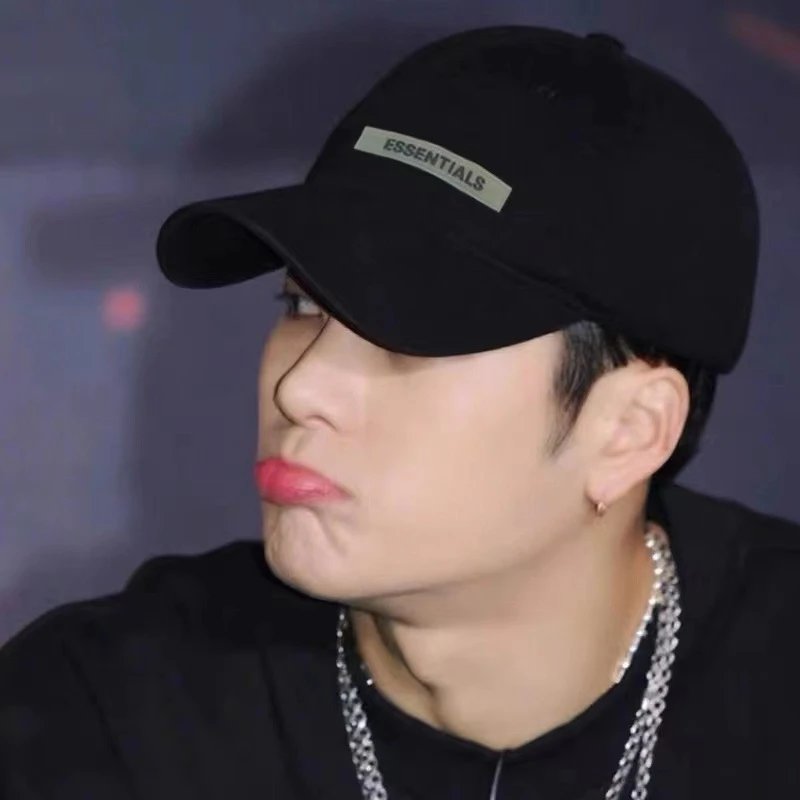 Casual Cotton Baseball Cap Unisex Headwear - Navy - Gallery Image 4 - Detailed View