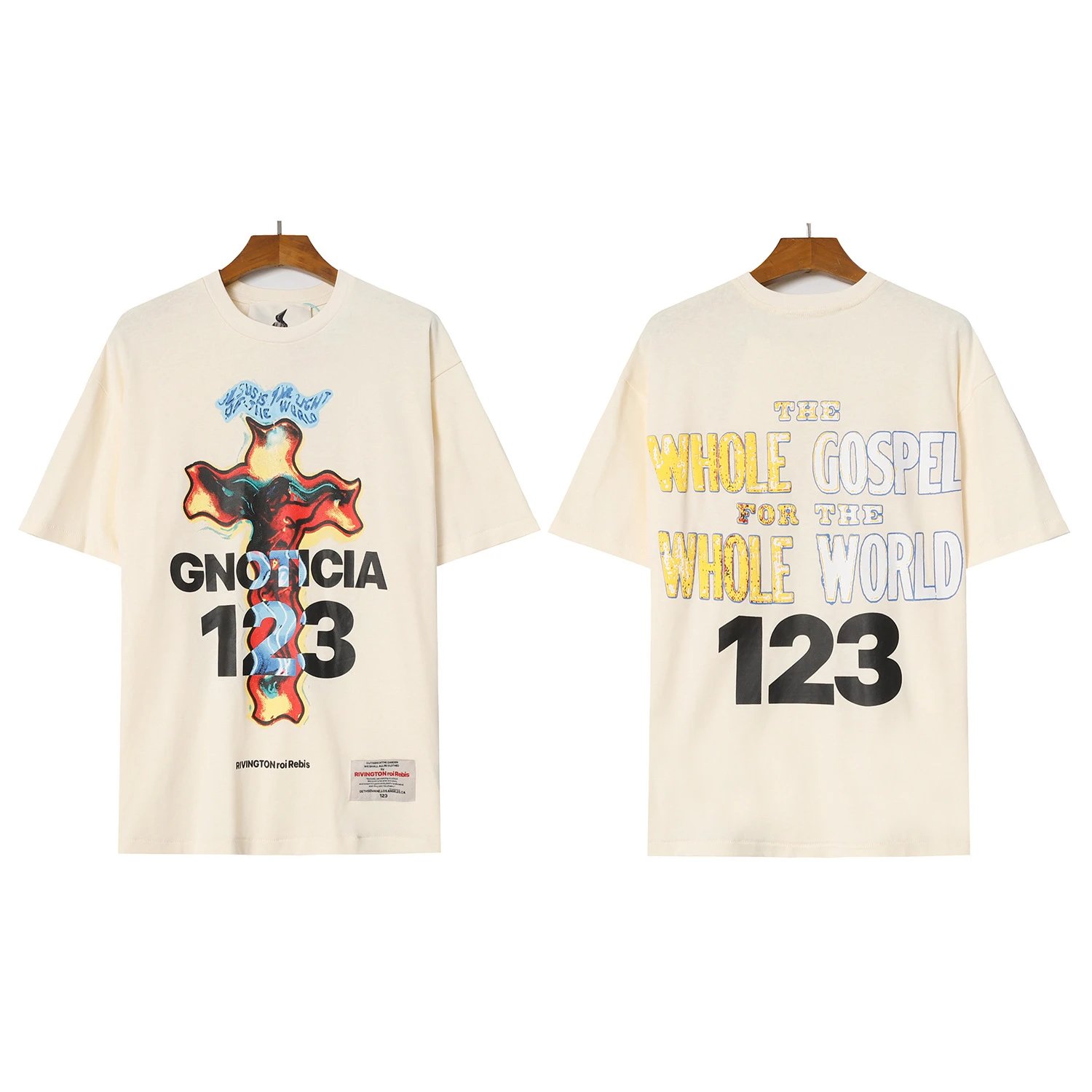 RR123 Cross Graphic Tee Multicolor - RRR123 - Cnfans - $25.48
