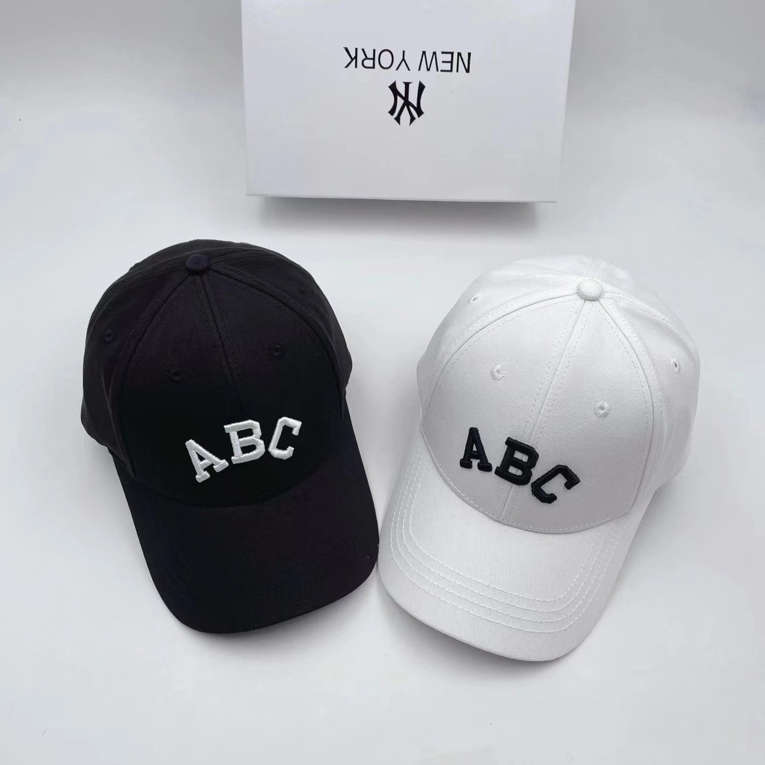 Street ABC Cotton Baseball Cap Unisex Pitch Black - Gallery Image 1 - Detailed View
