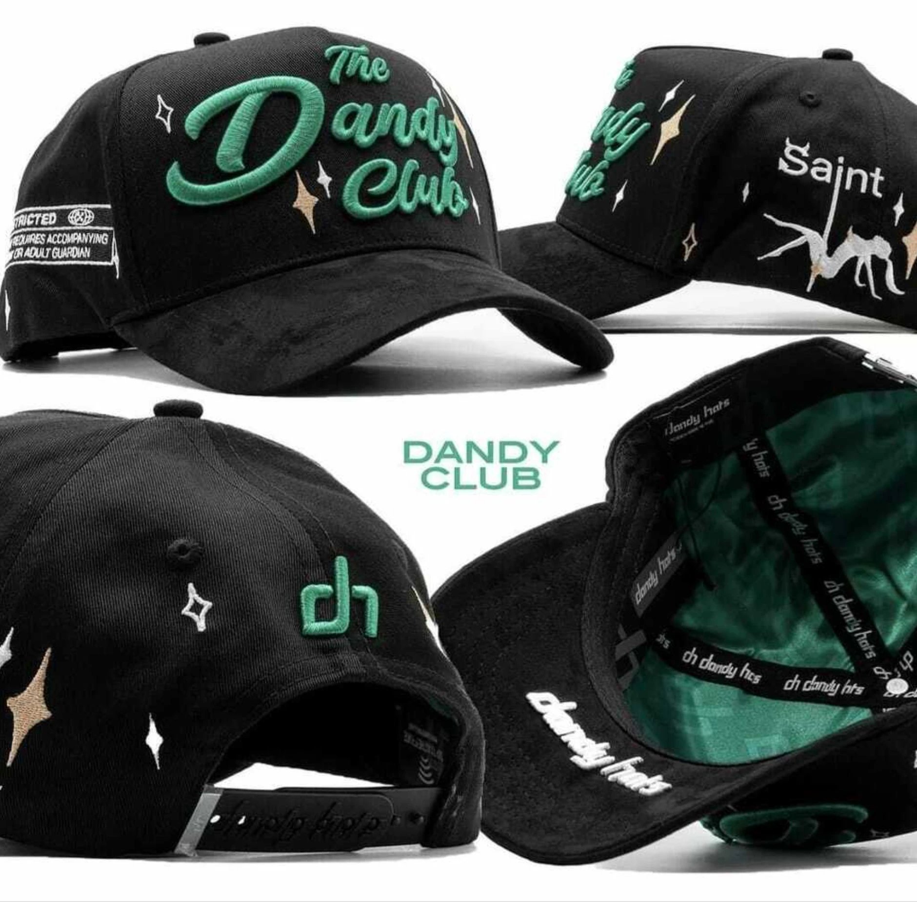 Embroidered Dandy Baseball Cap Curved Brim Onyx - Other - Cnfans - $26.29