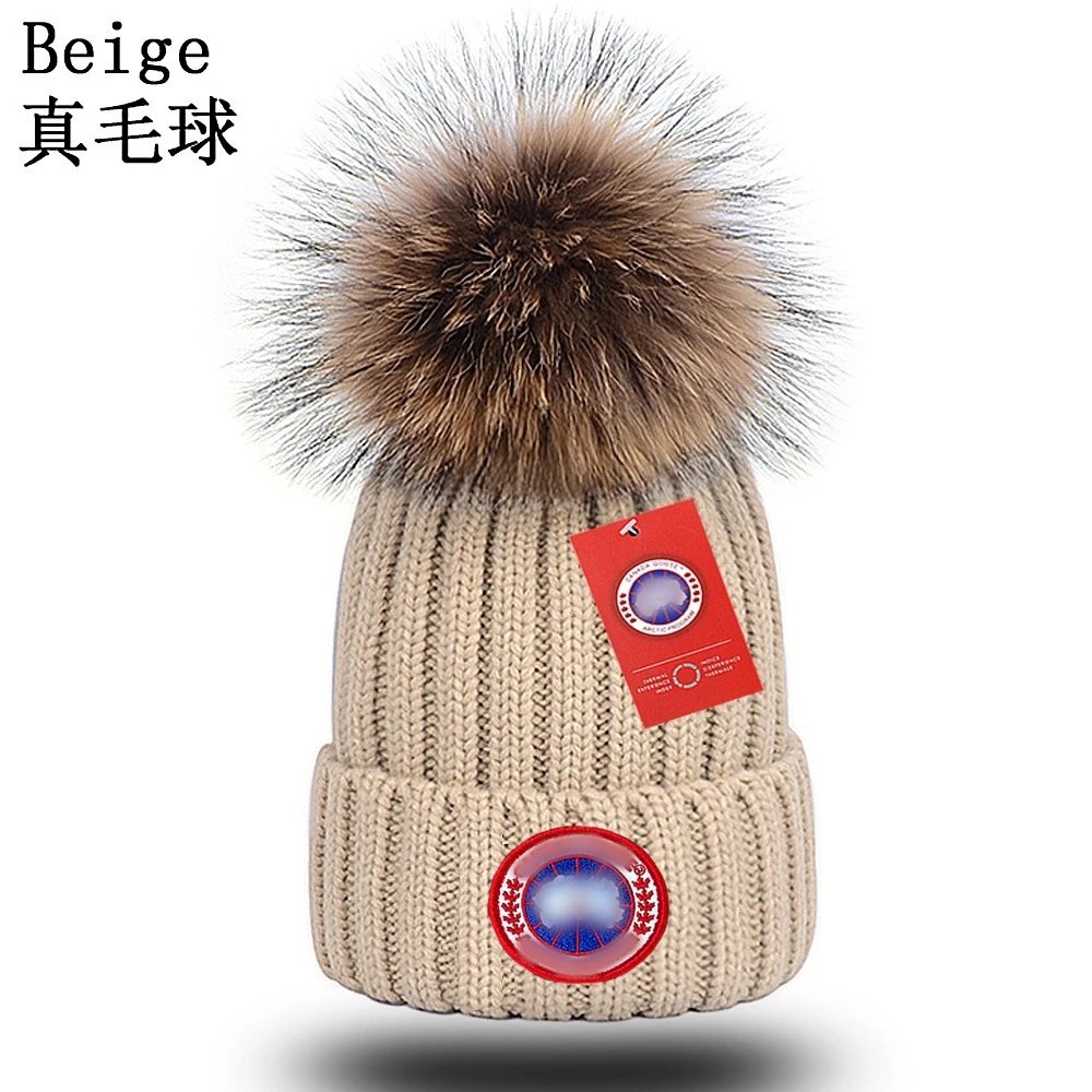 Winter Chunky Knit Beanie with Fur Pom Earflap Grey - Gallery Image 8 - Detailed View