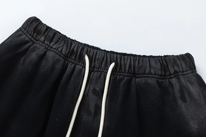 Heavy Wash Drawstring Shorts Unisex Jade - Gallery Image 7 - Detailed View