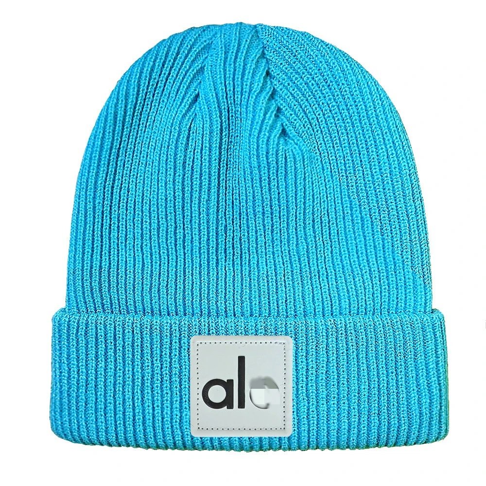 Casual Wool Knit Beanie Winter Hat Turquoise - High Quality Product Image - Cnfans