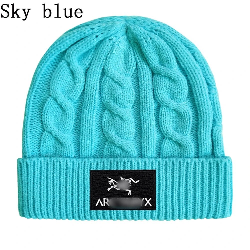 Cable Knit Beanie Unisex Warm Winter Hat, Aqua - Arc'teryx  - Cnfans - $10.16