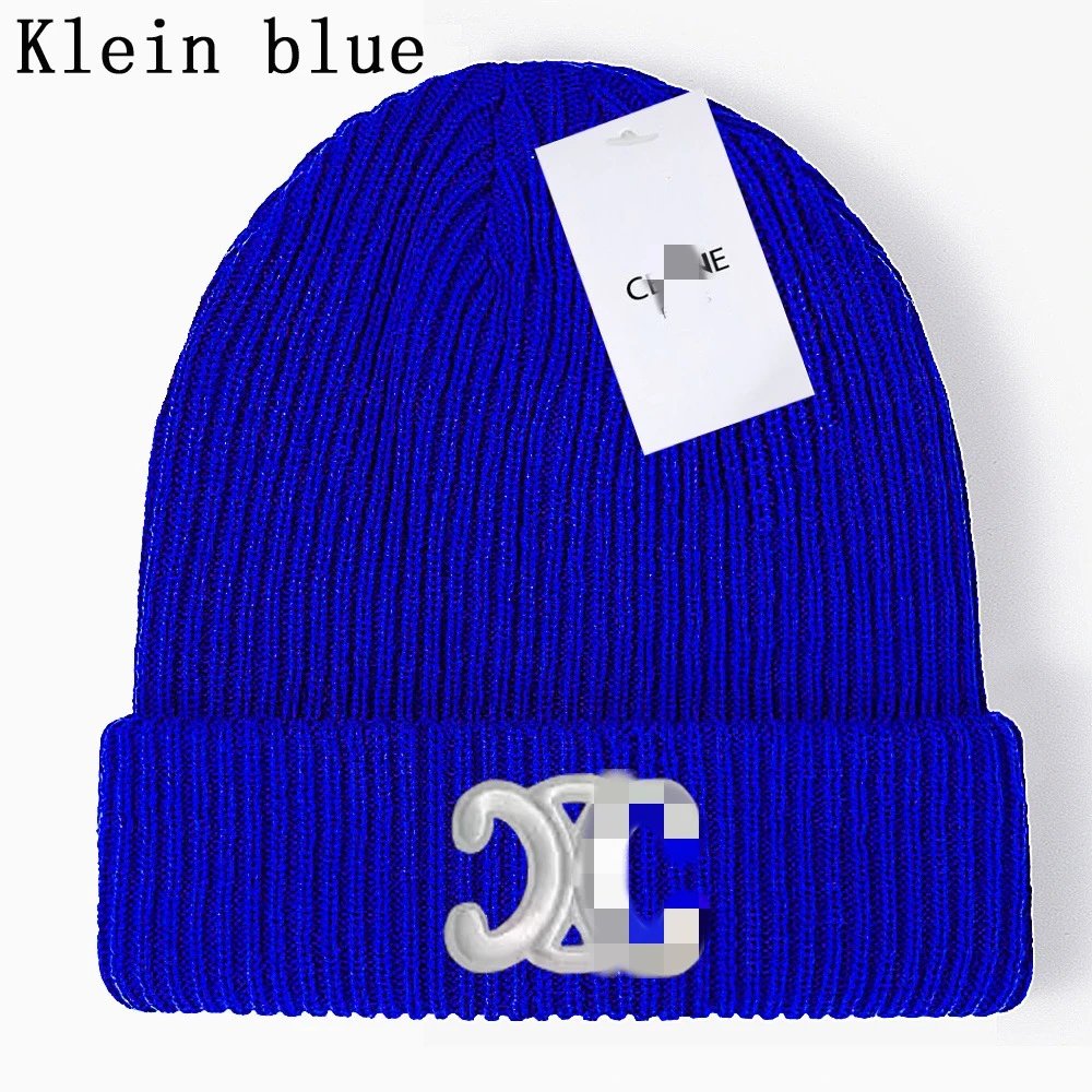 Casual Knit Beanie Winter Hat Unisex Cobalt - Gallery Image 5 - Detailed View