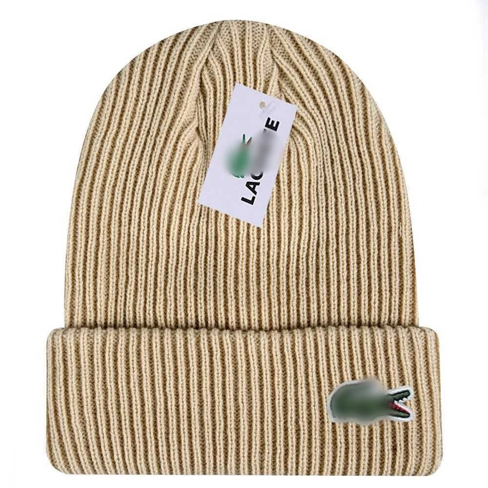 Knit Beanie Hat Winter Warm Cap Headwear - Ecru - Lacoste - Cnfans - $10.16