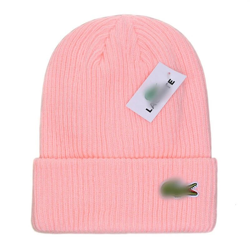 Winter Knit Beanie Warm Hat Casual Style, Salmon - Lacoste - Cnfans - $10.16