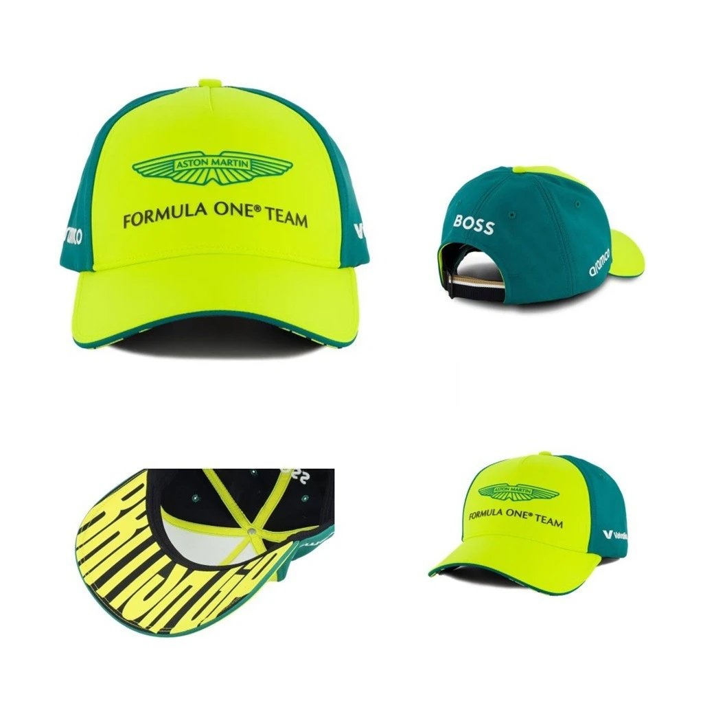 Embroidered Racing F1 Car Visor Cap, Chartreuse - Gallery Image 2 - Detailed View