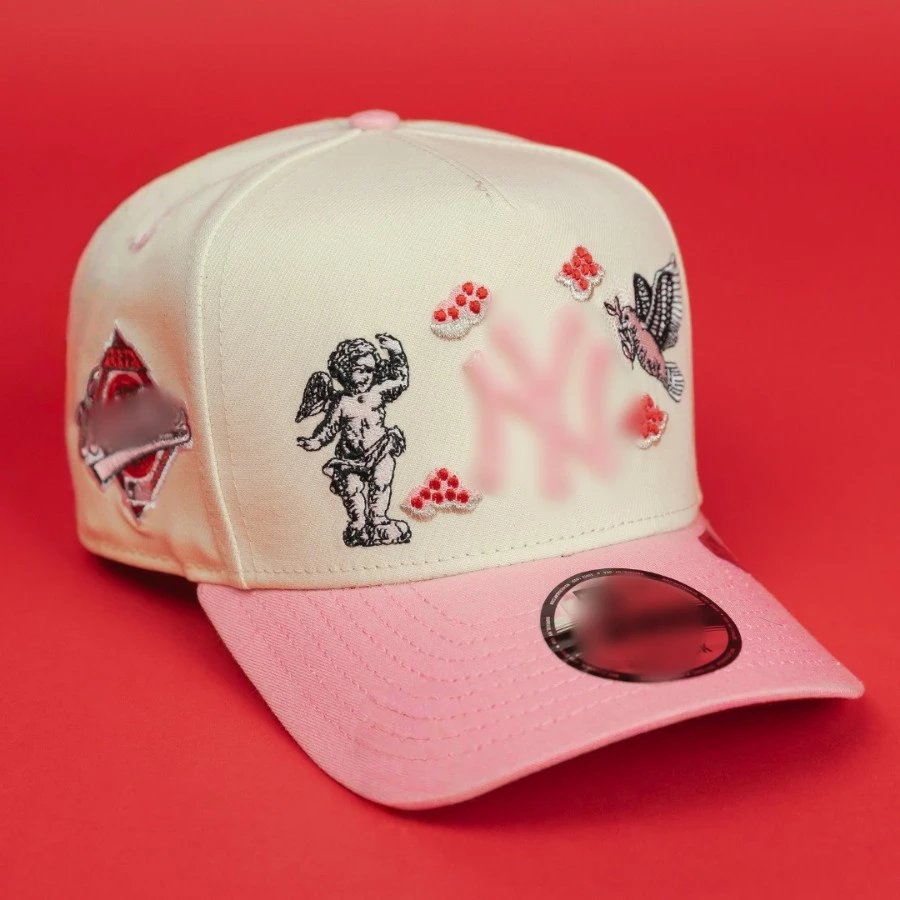 Embroidered Baseball Cap Fashion Hat, Carnation - Gallery Image 2 - Detailed View