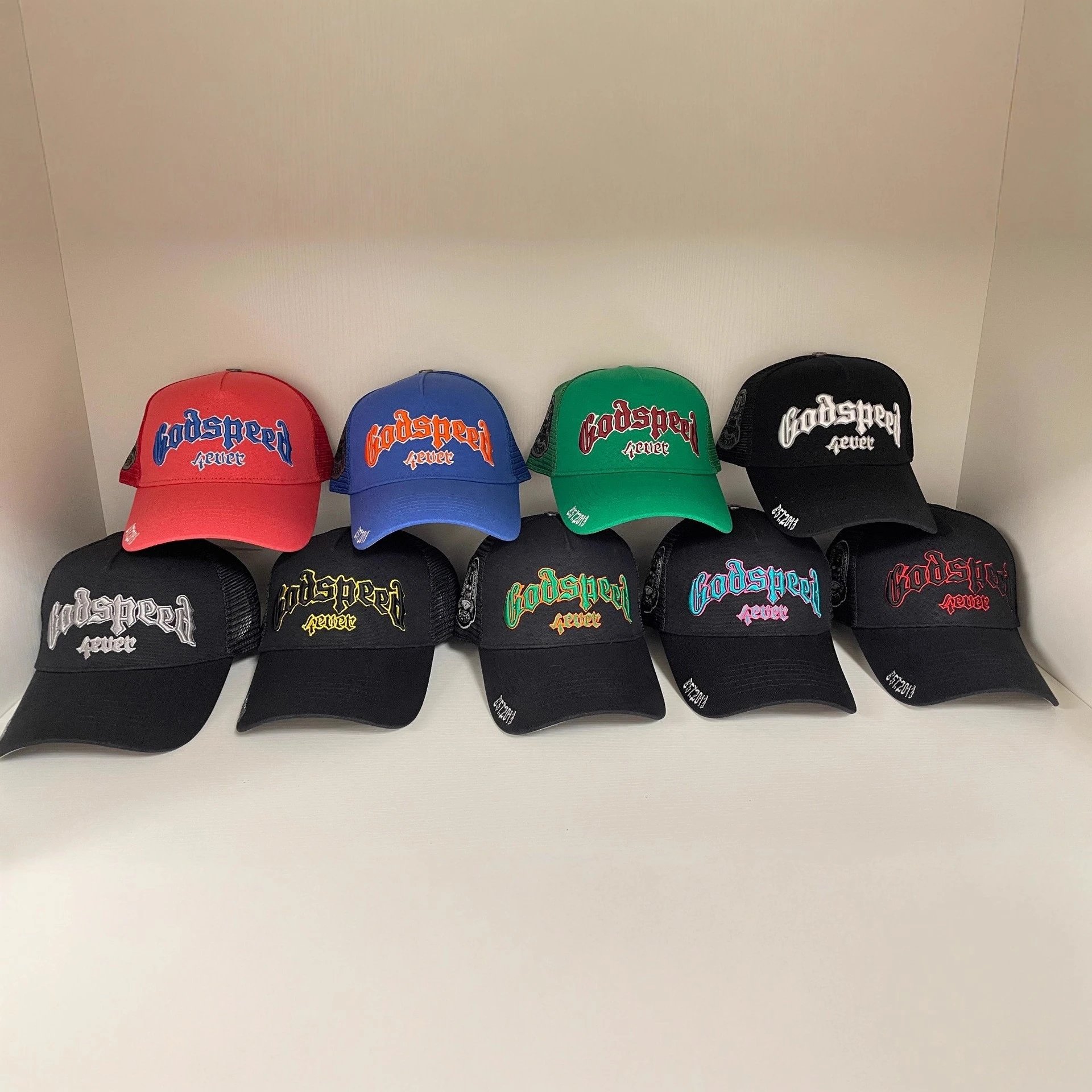 Godspeed Skull Embroidered Baseball Cap, Multicolor - Gallery Image 4 - Detailed View