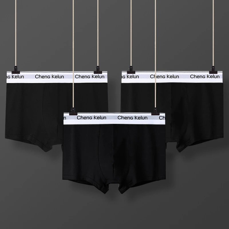 Men's Cotton Boxer Briefs Breathable Soft Trunks Midnight Navy - Other - Cnfans - $12.71