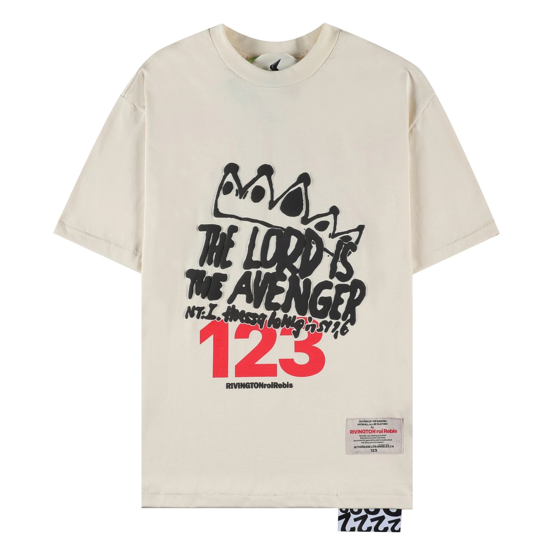 Graphic Cotton Tee Pale Ivory - Gallery Image 3 - Detailed View