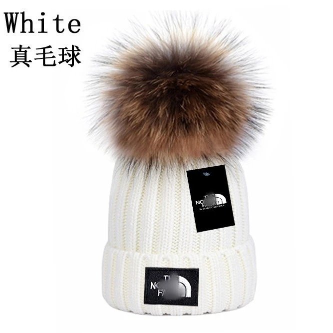 Winter Knit Beanie Hat with Fur Pom Pom Scarlet - Gallery Image 4 - Detailed View