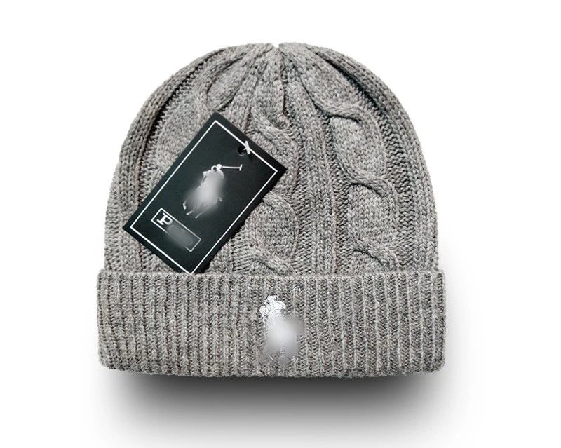 Knit Wool Beanie Warm Winter Hat unisex Slate Gray - Ralph Lauren - Cnfans - $10.16