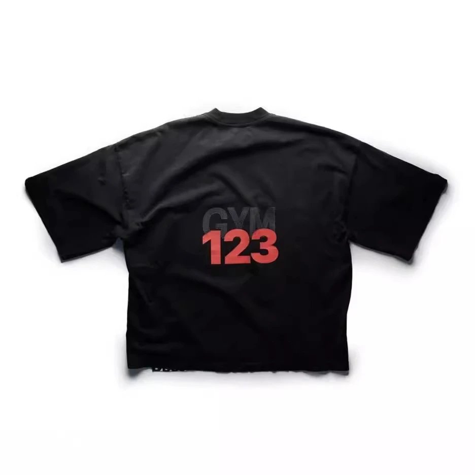 Graphic Crewneck Tee Unisex Midnight Black - Gallery Image 4 - Detailed View