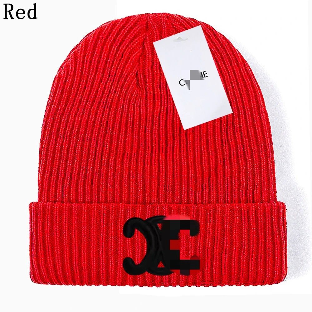 Winter unisex knit beanie Warm wool hat Scarlet - Related Product - Cnfans