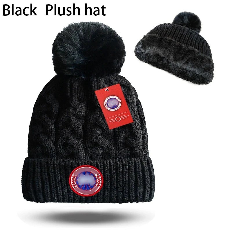 Winter Knit Beanie Hat Warm Plush Pompom Amethyst - Gallery Image 4 - Detailed View