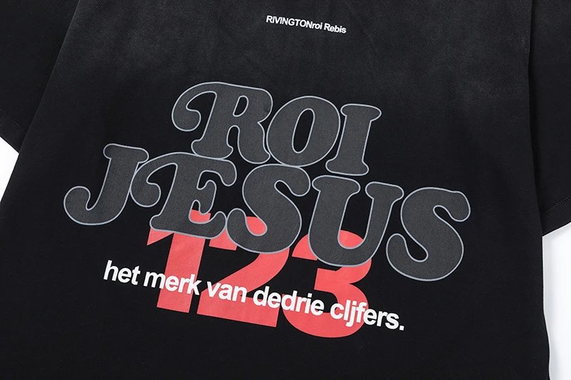 Graphic Crewneck Tee Unisex Midnight Black - Gallery Image 11 - Detailed View