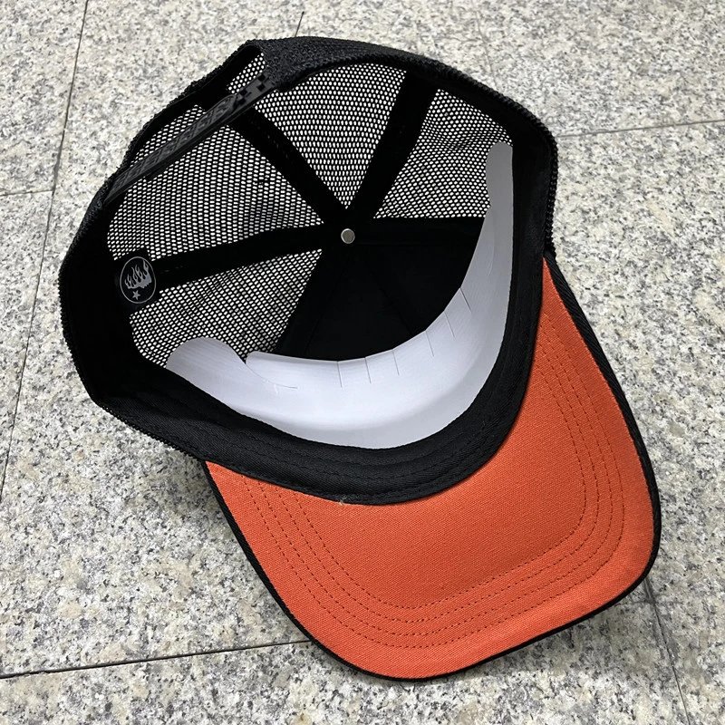 Streetwear Embroidered Baseball Cap Mesh Sun Hat Black - Gallery Image 5 - Detailed View