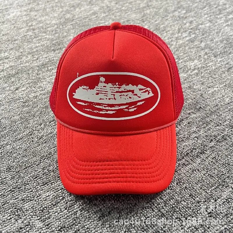 Vintage Trucker Hat Mesh Casual Snapback Scarlet Red - Related Product - Cnfans